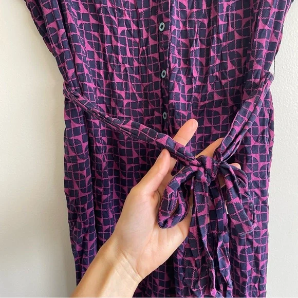 ANTHROPOLOGIE MAEVE KARSTEN GEOSCOPE BELTED JUMPSUIT SIZE SMALL geometric boho S - Picture 10 of 16